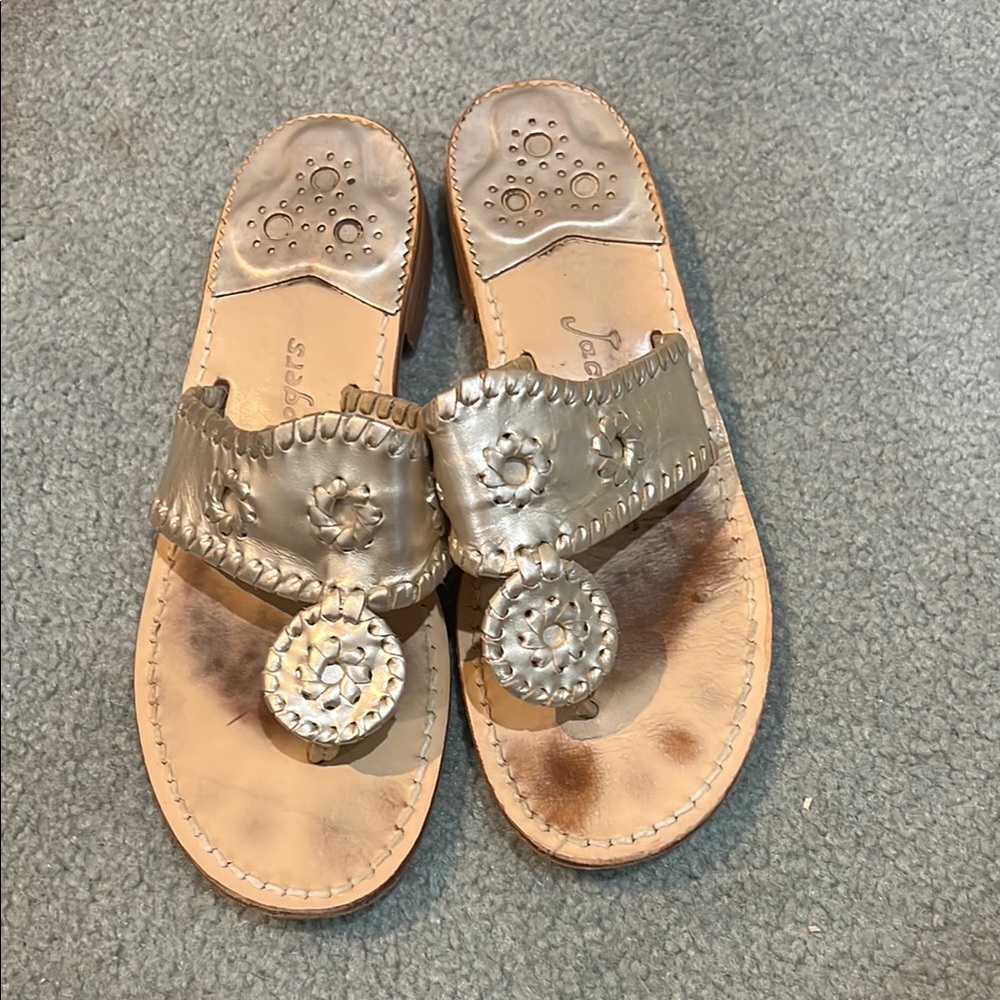 Jack Rogers Metallic Flat Sandals